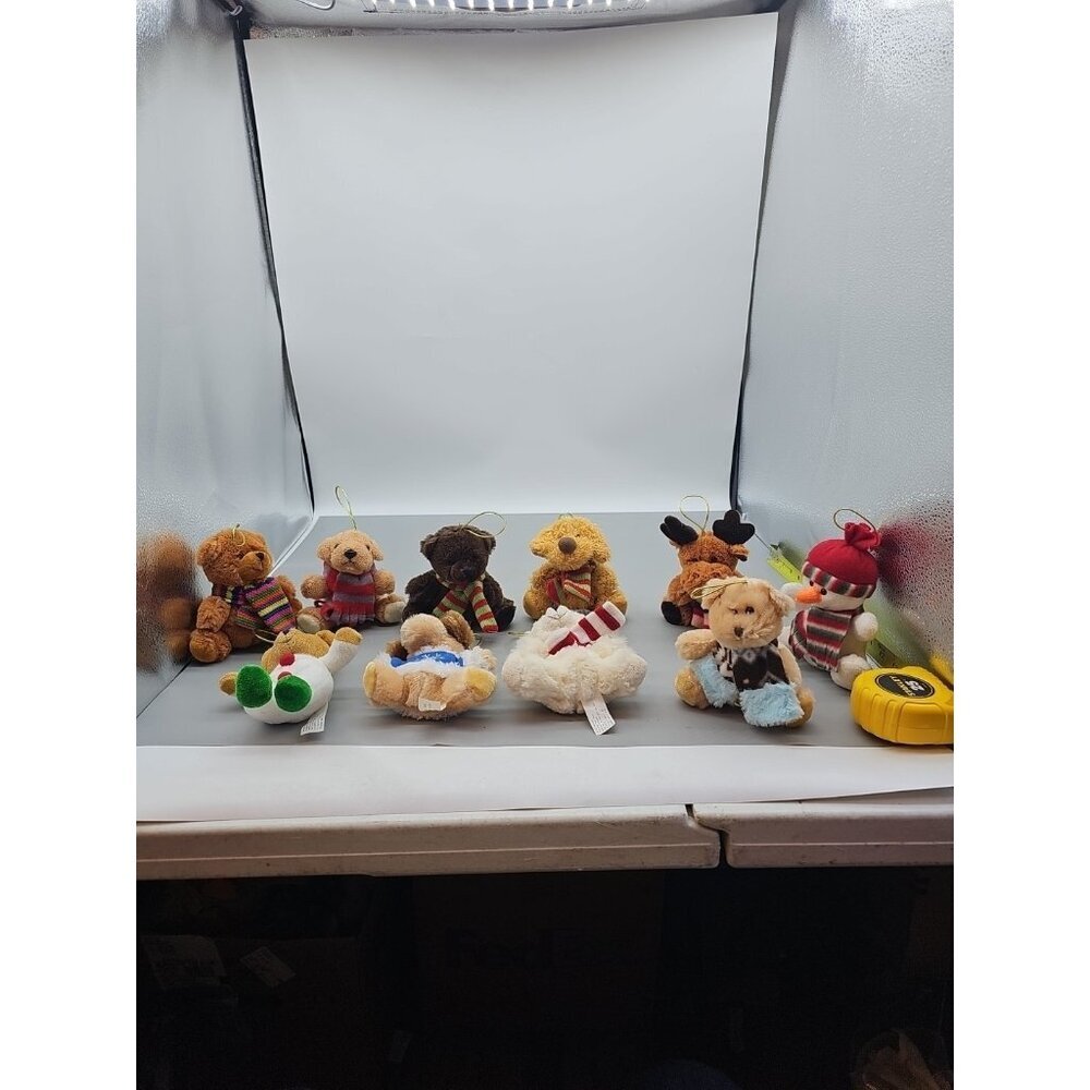Hugfun 10-Piece Set Plush Christmas Ornament Collection Plush Bears‎ Snowman